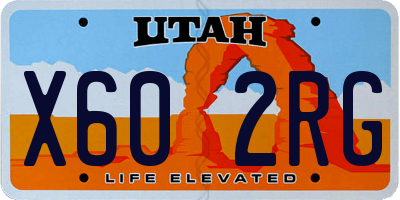 UT license plate X602RG