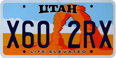 UT license plate X602RX