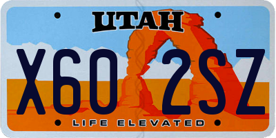 UT license plate X602SZ