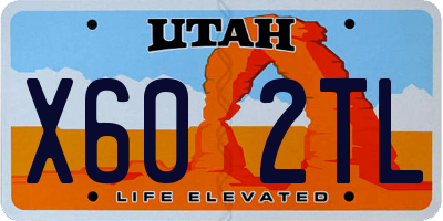 UT license plate X602TL