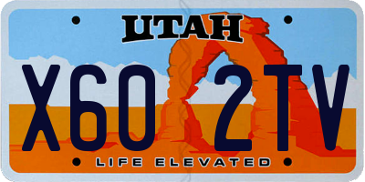 UT license plate X602TV
