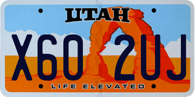 UT license plate X602UJ