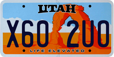 UT license plate X602UO