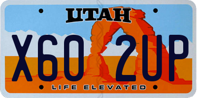 UT license plate X602UP
