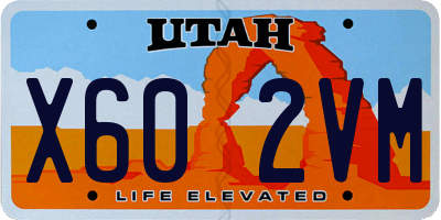 UT license plate X602VM