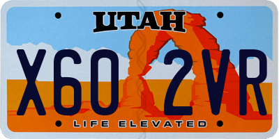 UT license plate X602VR