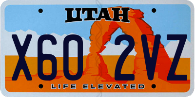 UT license plate X602VZ