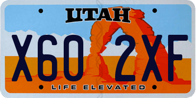 UT license plate X602XF