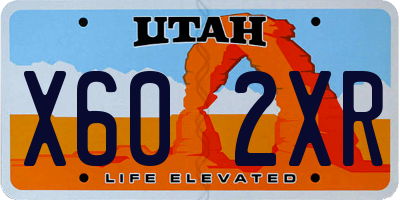 UT license plate X602XR