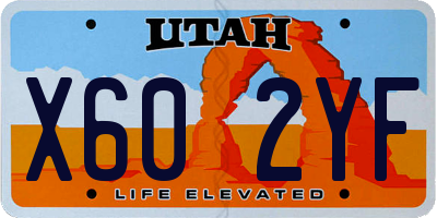 UT license plate X602YF