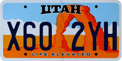 UT license plate X602YH