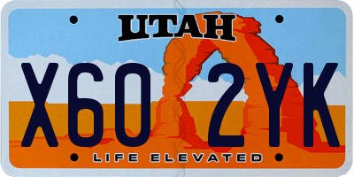 UT license plate X602YK