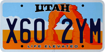 UT license plate X602YM