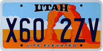 UT license plate X602ZV