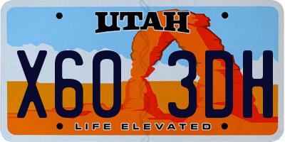 UT license plate X603DH