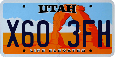 UT license plate X603FH