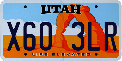 UT license plate X603LR