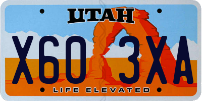UT license plate X603XA