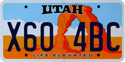 UT license plate X604BC