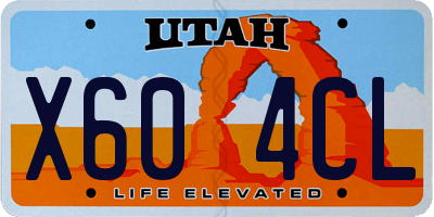 UT license plate X604CL