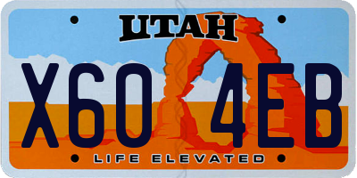 UT license plate X604EB