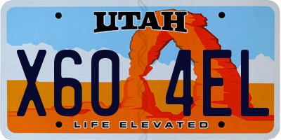 UT license plate X604EL