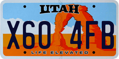 UT license plate X604FB