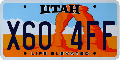 UT license plate X604FF