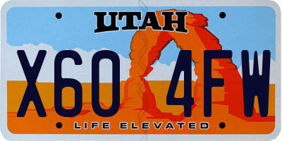 UT license plate X604FW