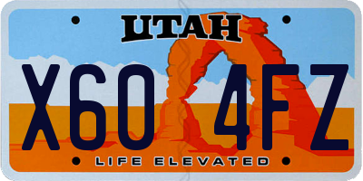 UT license plate X604FZ