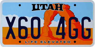 UT license plate X604GG