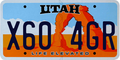 UT license plate X604GR