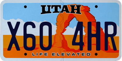 UT license plate X604HR
