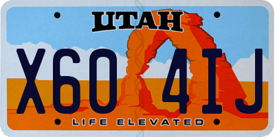 UT license plate X604IJ