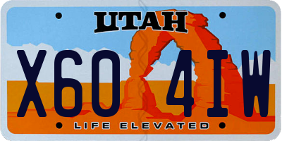 UT license plate X604IW
