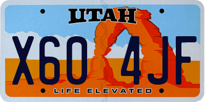 UT license plate X604JF