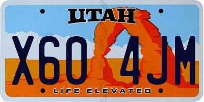 UT license plate X604JM