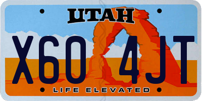 UT license plate X604JT
