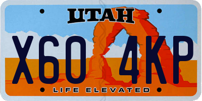 UT license plate X604KP