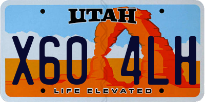 UT license plate X604LH