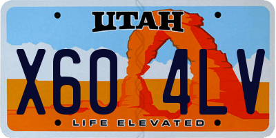 UT license plate X604LV