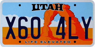 UT license plate X604LY