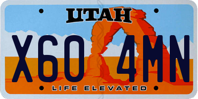 UT license plate X604MN