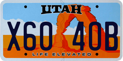 UT license plate X604OB