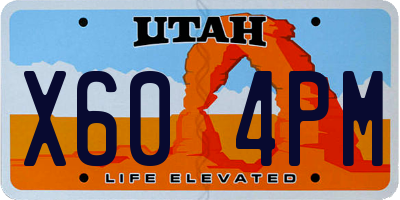 UT license plate X604PM