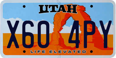 UT license plate X604PY