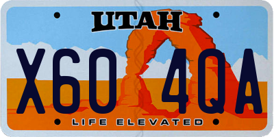 UT license plate X604QA