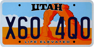 UT license plate X604QO