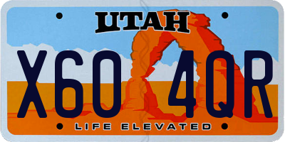 UT license plate X604QR