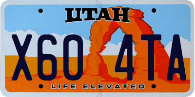 UT license plate X604TA